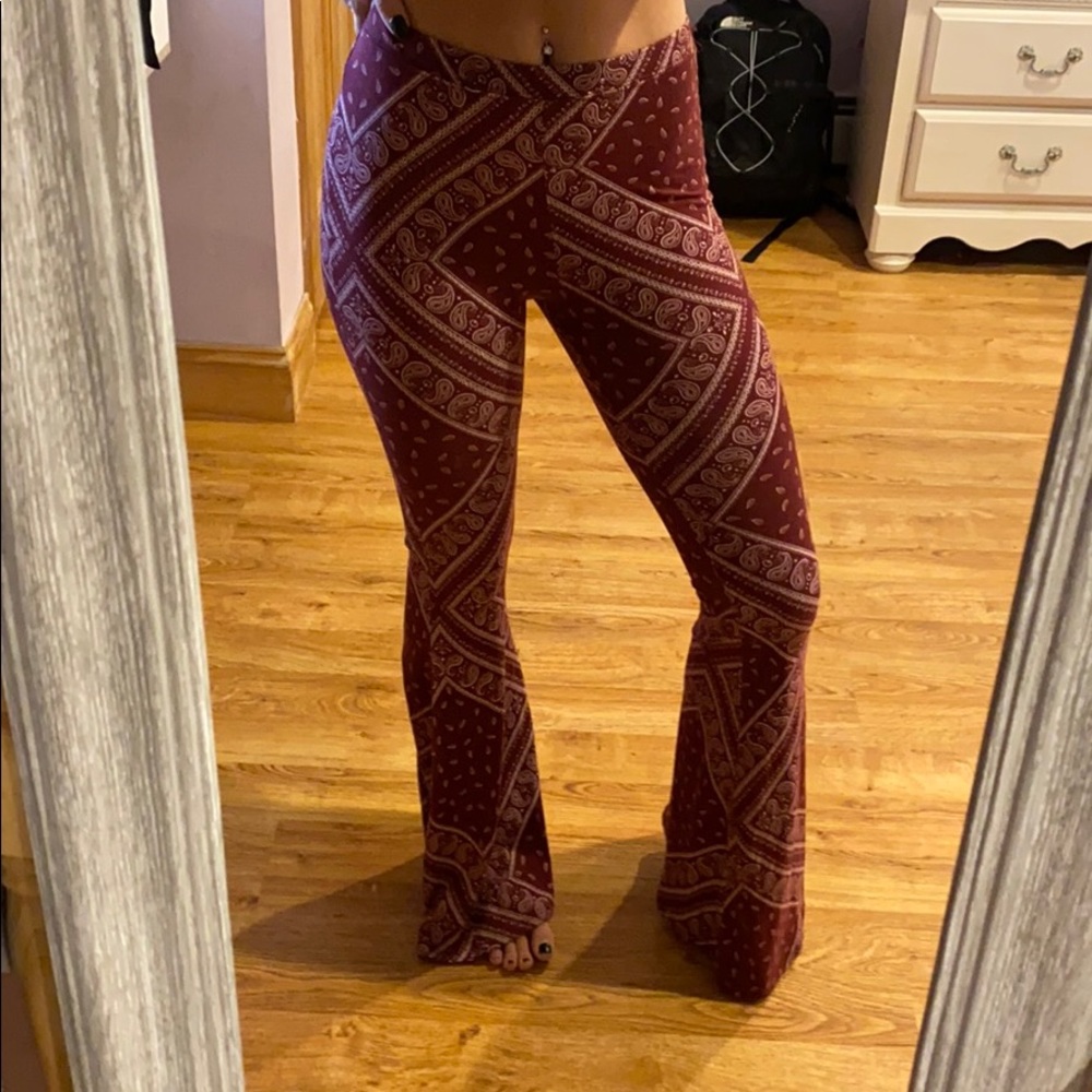Patterned Bell Bottom Hippie Pants